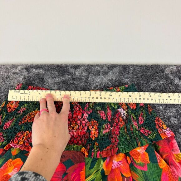 FARM Rio Tropical Toucan Linen Pants High Waisted Pink Green Wide Leg S NWOT - Picture 5 of 13